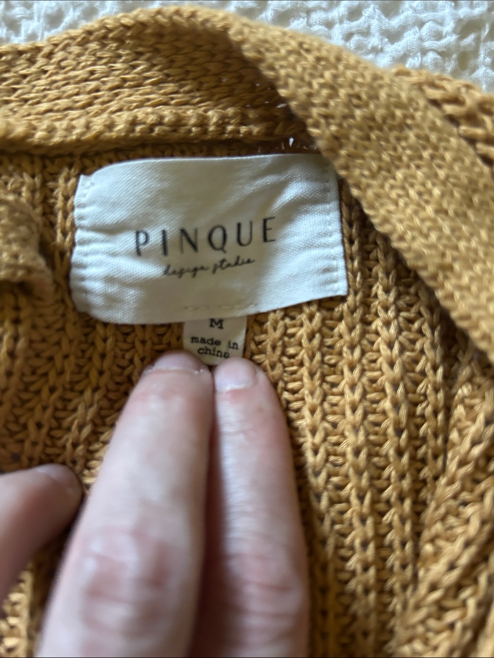 Women’s Lace-Back Knit Cardigan - Camel/Tan - Picture 3 of 4